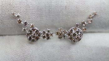 18K GOLD DIAMOND EARRINGS 1.00CTW,  1.8 GRAMS, DIAMONDS YELLOW GOLD JEWELRY GEMSTONE DIAMONDS