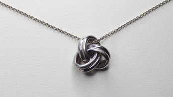 STERLING SILVER .925 TRINITY KNOT NECKLACE PENDANT 18 INCHES, 10.45 GRAMS