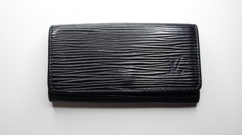 LOUIS VUITTON Pochette Cles Epi Key Chain Purse Case M63805 Black Leather