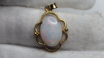 AUSTRALIAN WHITE OPAL RING 925 STERLING SILVER GOLD PLATED GEMSTONE JEWELRY