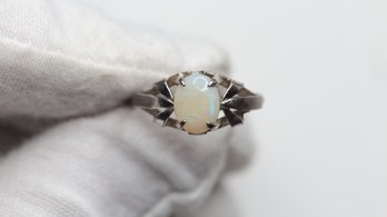 STERLING SILVER 925 NATURAL OPAL RING GEMSTONE JEWELRY