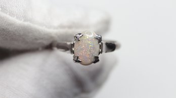 NATURAL AUSTRALIAN OPAL RING SET IN STERLING SILVER 925 GEMSTONE JEWELRY