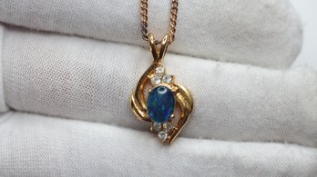 OPAL TRIPLET GOLD PLATED NECKLACE PENDANT