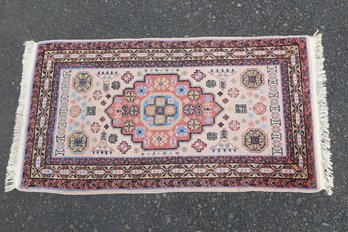 Vintage Hand Knotted Geometric Design Rug