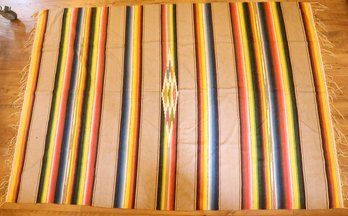 Vintage Mexican Sarape Wool Blanket