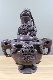 Vintage Chinese Stone Foo Dog Incense Burner