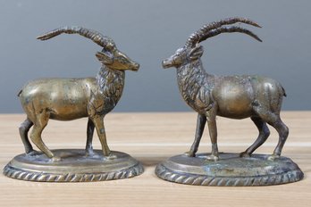 Antique Brass Deer Figurines