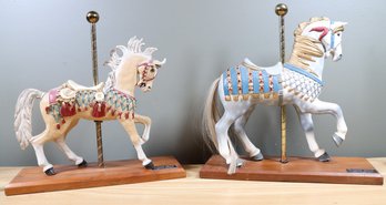 (2) PJ's Carousel Horse Collection Illinois Style Signed Michelle Pfeiffer