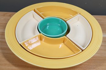 Vintage Fiestaware Yellow, Cream & Green Relish Tray