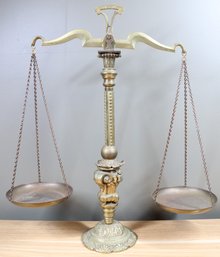 Large Vintage Brass Scale Of Justice