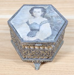 Antique Collectible Mademoiselle Romaine Lacaux Trinket Box