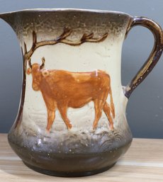 Antique Roseville Grazing Cow Pottery Pitcher