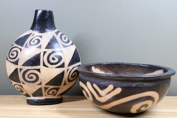 Moon Bottle Vase And Bowl Pottery Decor