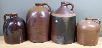 Antique (4) Piece Collection Of Glazed Jugs