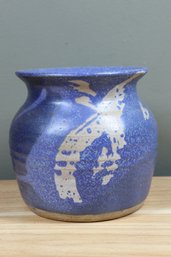 Glazed Blue Pottery Vase Signed 'NEVILL'