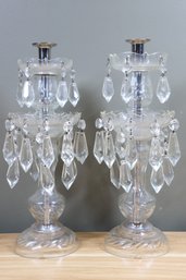 Vintage Cut Glass Crystal Candleholders