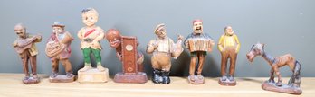 Wooden Syroco Figurines And Chalkware Figurines Lot