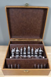 Box Of Pewter Chess Pieces