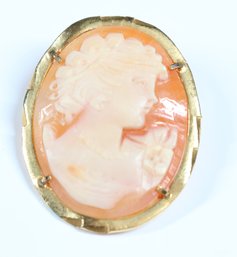 Gold Plated Cameo Pendant Brooch