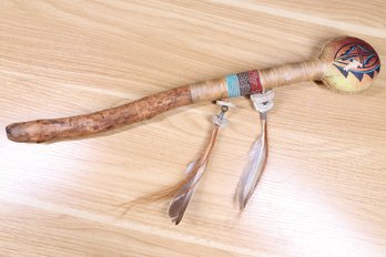 Hand Crafted Native American Rawhide Rattle