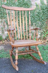 Vintage Spindle Turned Wooden Rocking Chair