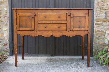 Early American Style Pine Wood Sideboard Server