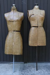 Pair (2) Vintage Industrial Dress Form Mannequins