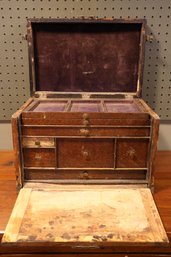 Early 20th Century Electrician's Chest With Purple Velvet