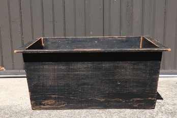 Large Vintage STATE HOSPITAL Black Wooden Crate Box