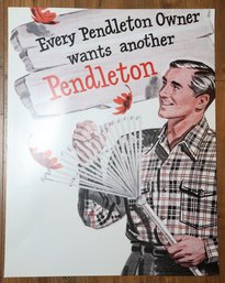 Vintage Every Pendleton Owner Wants Another Pendleton Woolen Mills Raking Leaves 28in. X 22in. Wall Poster