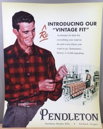 Vintage REINTRODUCING OUR 'VINTAGE FIT' Pendleton Woolen Mills 28in. X 22in. Wall Poster