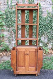 Vintage Miniature Oak Kitchen Cabinet Hutch Bookshelf Magazine Rack Shelf