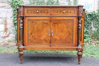 Antique Late 19th Century French Louis XV Crezenda Sideboard Cabinet