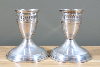 Pair Vintage Sterling Silver Duchin Candlesticks Candle Holders