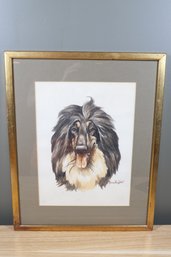 Marcia Van Woert Watercolor Painting Framed Matted Afghan Hound