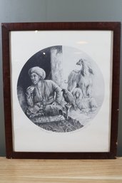 Marcia Van Woert Numbered And Signed Afghan Hound 'manda Nabashi' Dog Pencil Drawing Signed