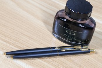 Parker Classic Black & Gold Ballpoint Pen & 0.5mm Pencil Set