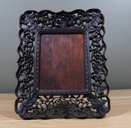 Antique 19th C. Chinese Carved Rosewood Picture Frame