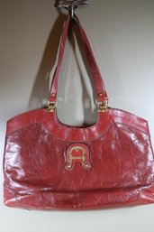 Vintage Etienne Aigner Handbag Oxblood Leather Purse Bag