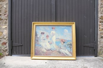 Frank Weston Benson 'summer' 1909 Oil On Canvas Reproduction Framed