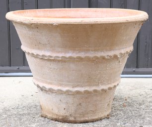 Large Rolled Rim Terracotta Planter Flower Pot Vintage