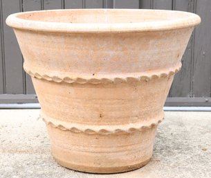 Large Rolled Rim Terracotta Planter Flower Pot Vintage