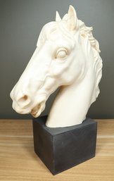 Amilcare Santini Sculpture Stallion Horse Head Resin Bookend Vintage Italian