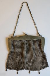 Vintage Antique German Silver Mesh Chain Link Purse Engraved