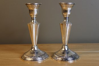 Pair Of Sterling Silver Candlesticks