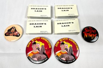 Lot Original Don Blue Black & White Flip Books Pins Dragon's Lair Animation