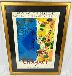 Signed Marc Chaggall 1969 Original Vintage Signed Print Poster Framed