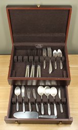 Set Of (39) Pieces Silver Plate Oneida Community Plate Grosvenor Silverware Flatware Cutlery 1921 With Case