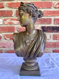 Bronze Bust Of Artemis Diana Goddess