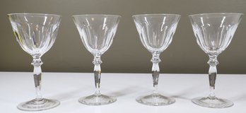 Set Of (4) Peill German Crystal Wine Glasses